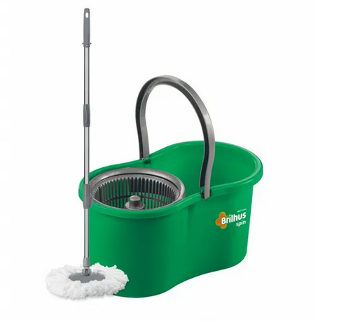 Kit Mop Betannin Brilhus Balde Spin 12l Multiuso