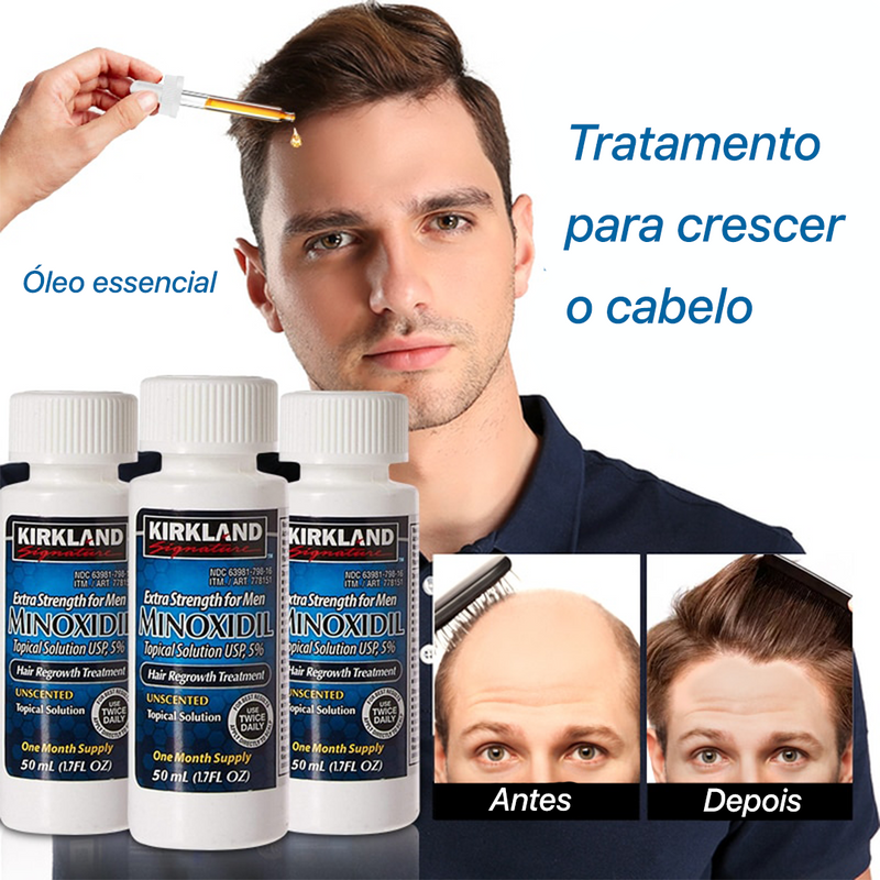 Minoxidil Kitkland Crescimento Cabelo e barba 100%