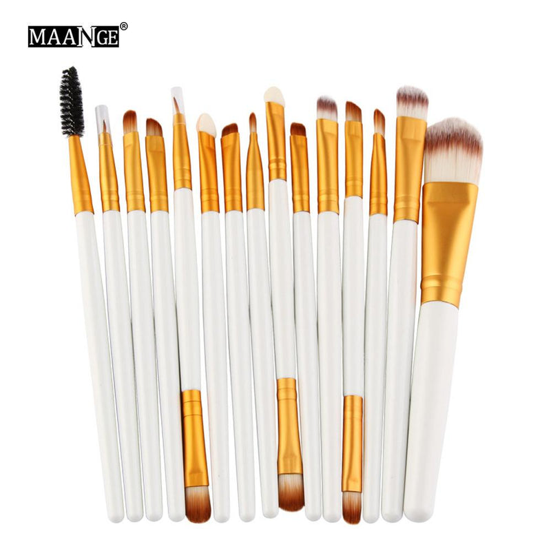 Kit 15 Pincéis Maquiagem Maange Makeup Profissional