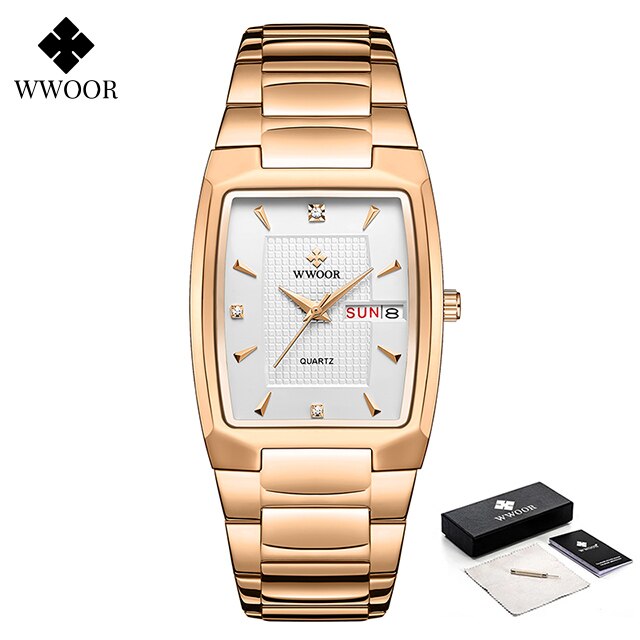 Relógio Feminino Wwoor Quartz retangular