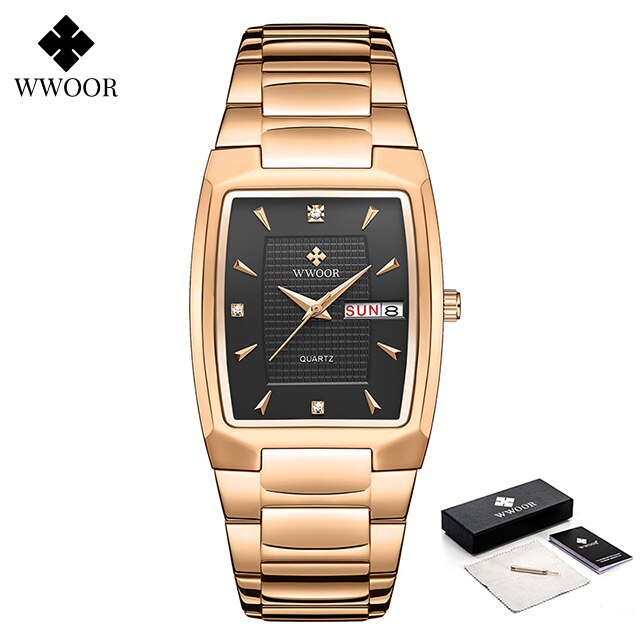 Relógio Feminino Wwoor Quartz retangular