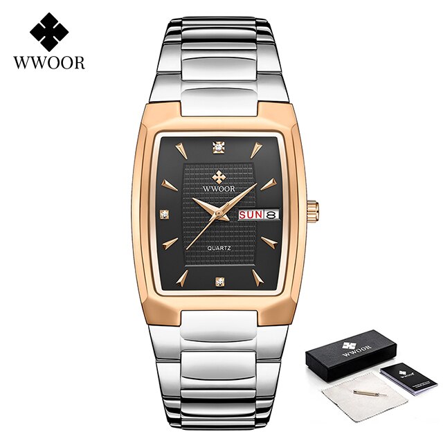 Relógio Feminino Wwoor Quartz retangular